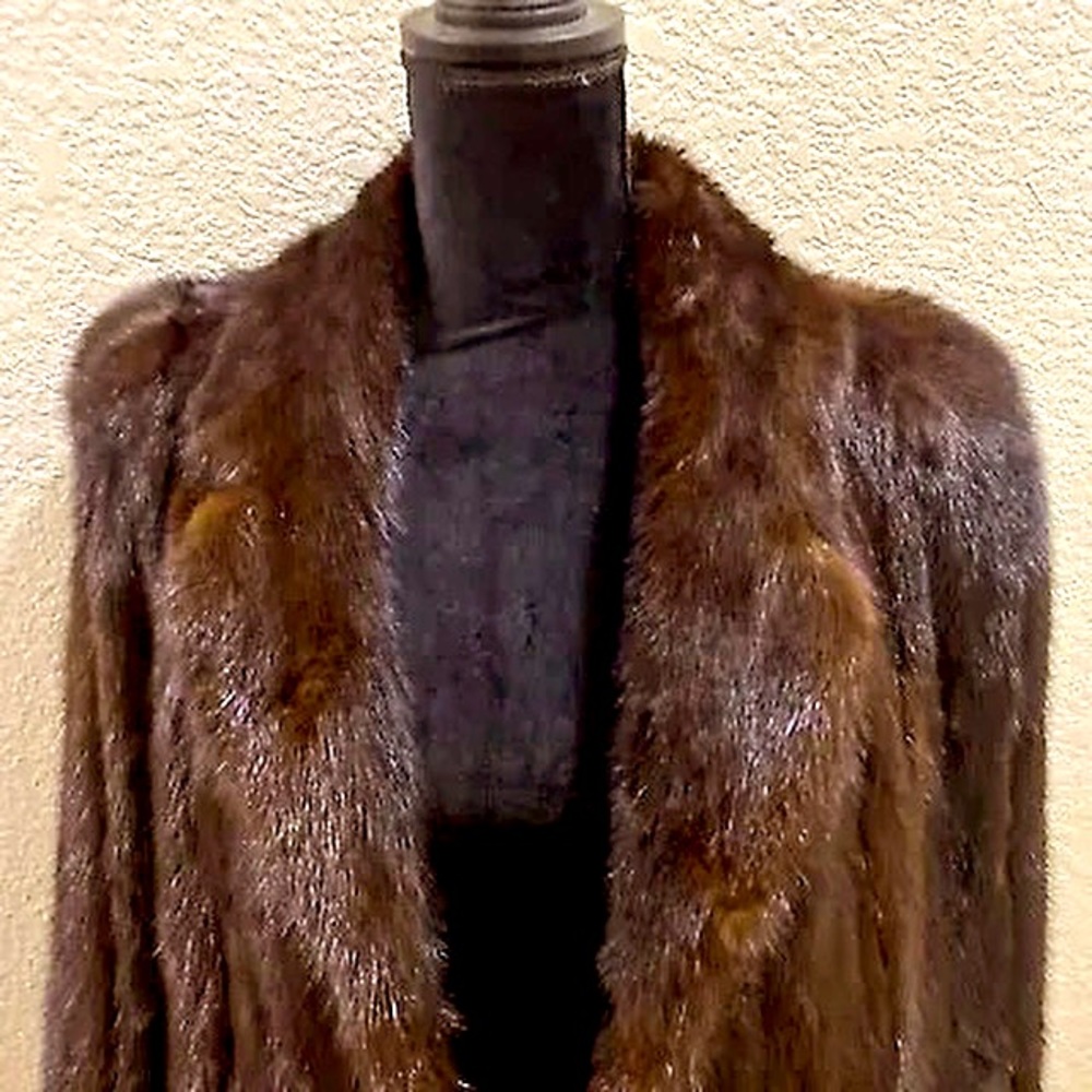Full length Mahogany mink coat.